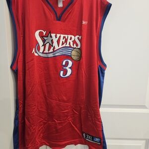 Reebok Sixers Red and Blue Jersey